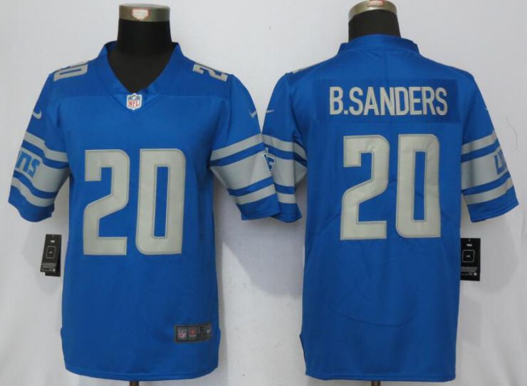 Men Detroit Lions 20 B.Sanders Blue Vapor Untouchable New Nike Limited Player